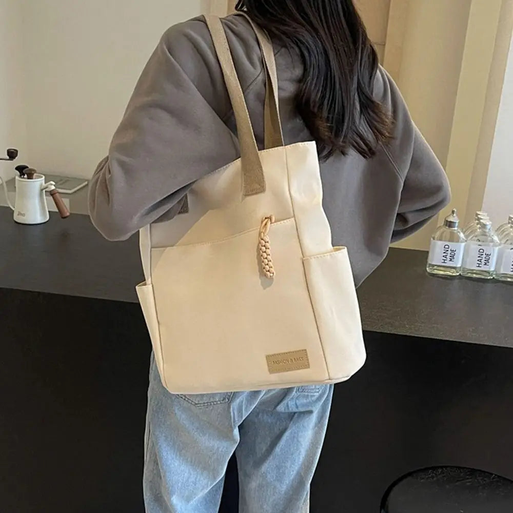 Waterproof Canvas Tote Bag – Lightweight Large Capacity Shoulder Handbag