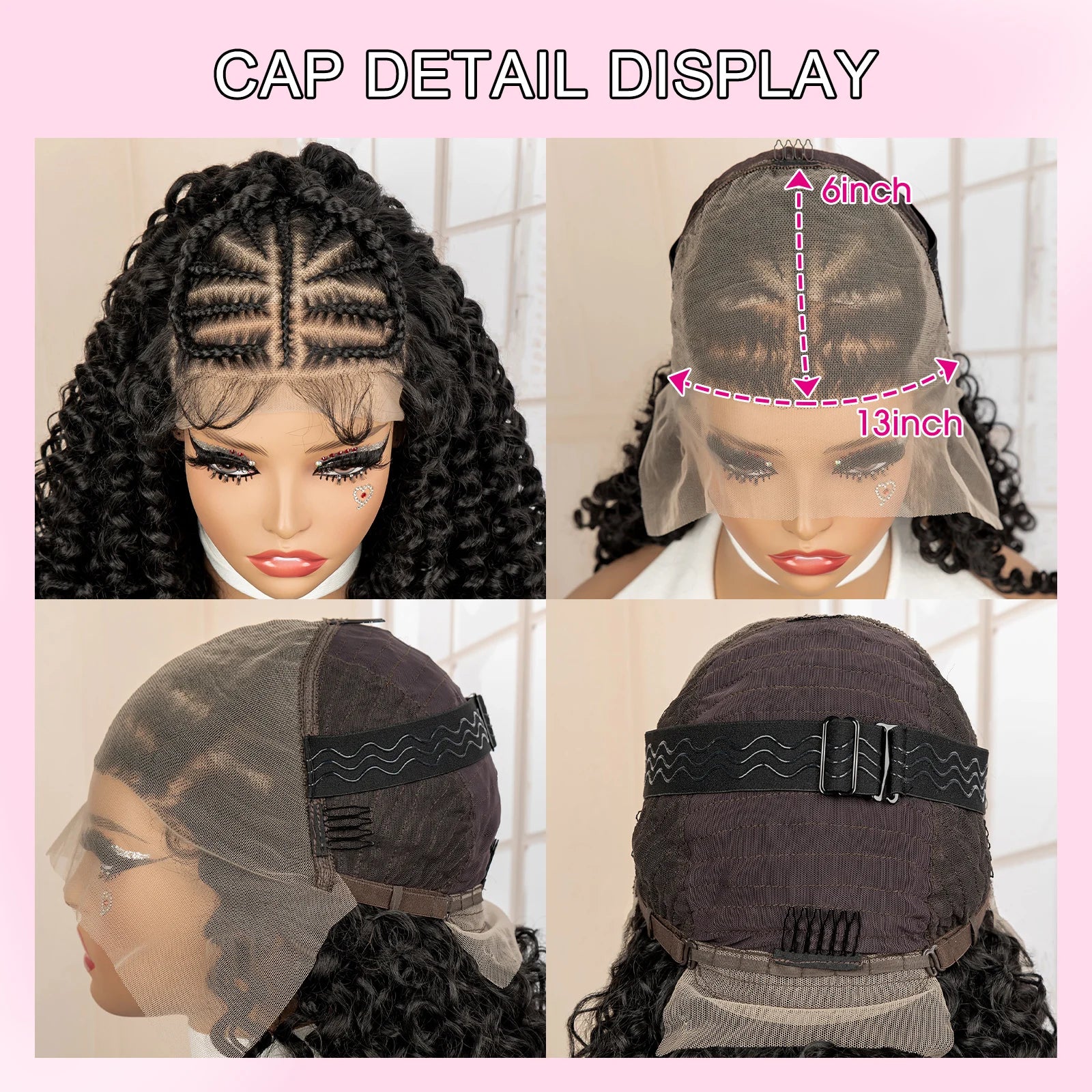 22" Synthetic Curly Wavy Wig with Braids – UTIMATE 13x4 Lace Front Wig for Women, Natural Crimps Daily Hair Replacement Wig
