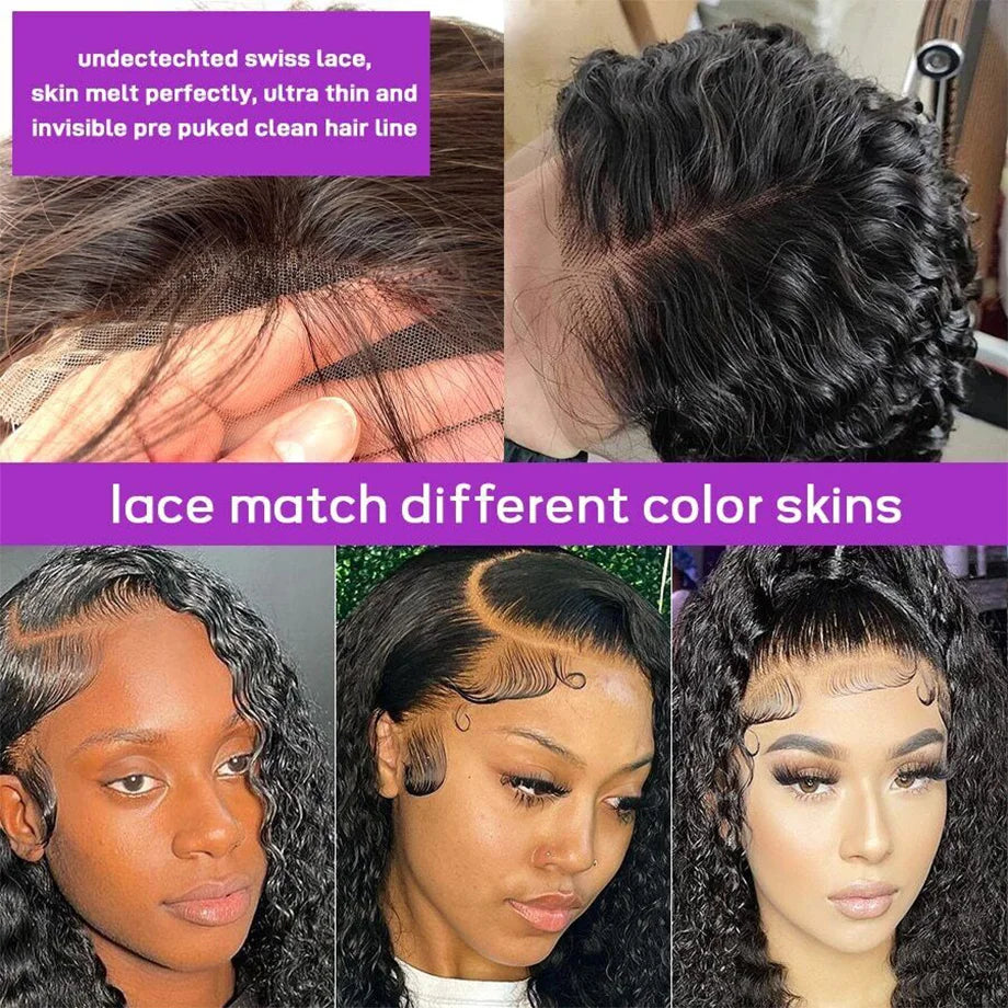 Deep Wave Frontal Wig 13x6 Lace 13x4 Curly Lace Front Human Hair Wigs For Women Wet And Wavy 4x4 Water Lace Closure Wig