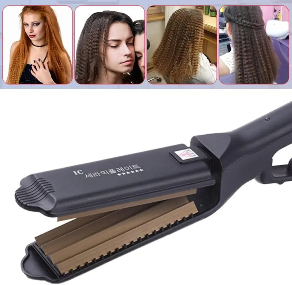6 Teeth Hair Crimping Iron – Ceramic Corrugated Styling Tool for Volumizing & Fluffy Hairstyles