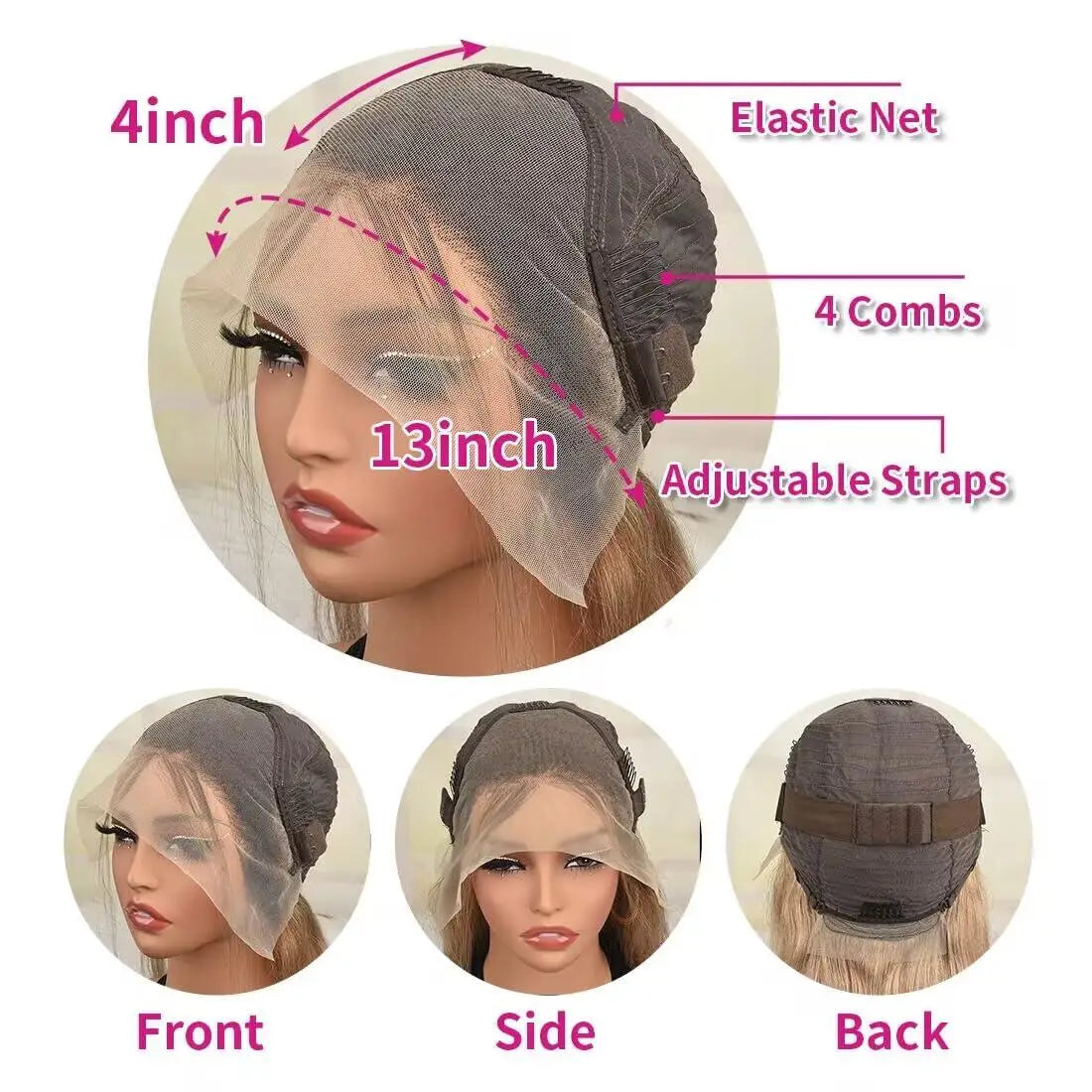 200 Density Ombre Ash Blonde 13x4 Straight Lace Front Wig PrePlucked Brown Root Blonde Wig 13x4 Lace Frontal Human Hair Wigs