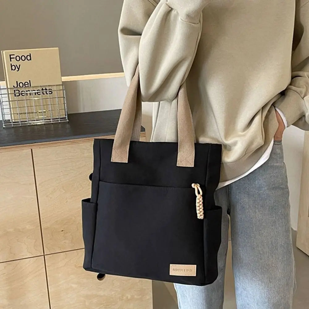 Waterproof Canvas Tote Bag – Lightweight Large Capacity Shoulder Handbag