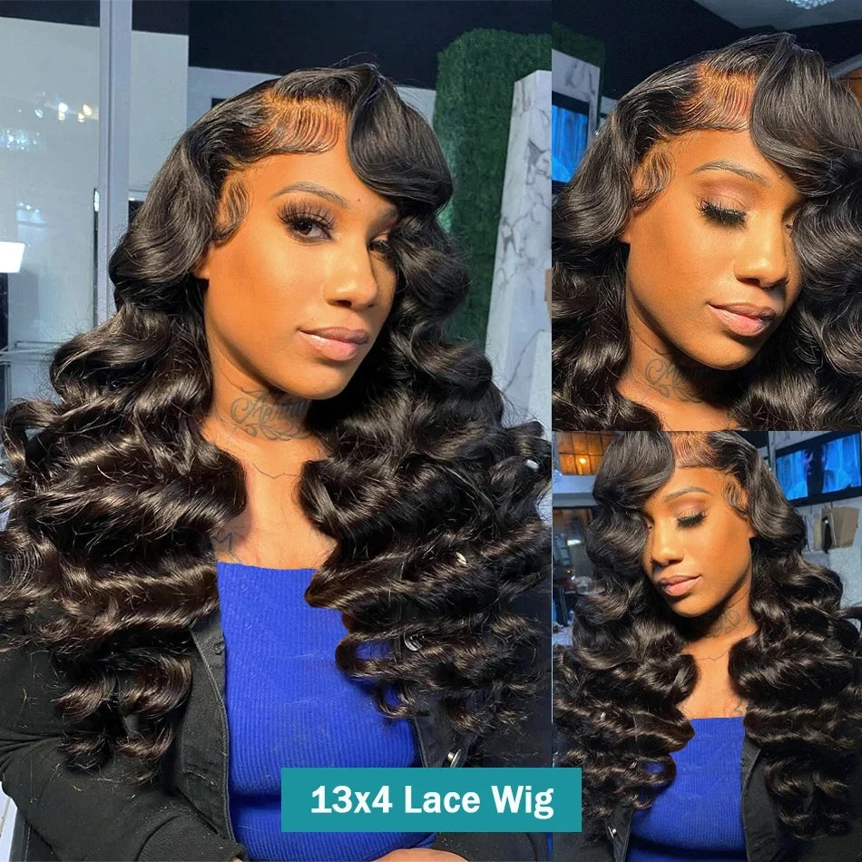 Lace Frontal Wig Loose Deep Wave Curly Human Hair Wig Preplucked Water Wave Brazilian Lace Front Wigs
