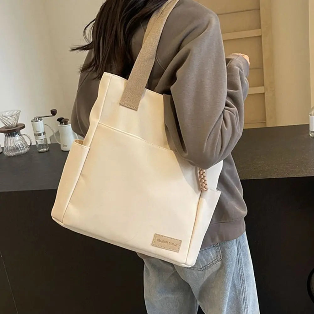 Waterproof Canvas Tote Bag – Lightweight Large Capacity Shoulder Handbag