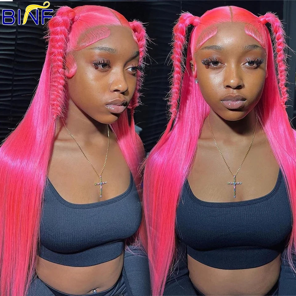 Fashion Trends Hot Pink Colored Straight Human Hair Bundles 100% Remy Hair Extensions Raw 1/3/4 Human Hair Bundles Double Weft