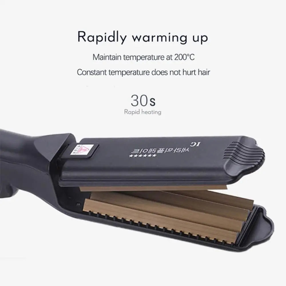 6 Teeth Hair Crimping Iron – Ceramic Corrugated Styling Tool for Volumizing & Fluffy Hairstyles