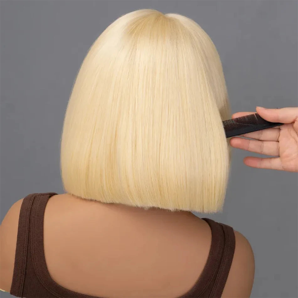 613 Blonde Straight Bob Wig 12A Human Hair Wig Transparent Lace Frontal Wigs 13x4 Brazilian Wigs Pre Plucked For Black Women
