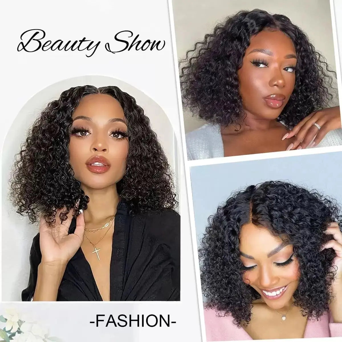 Wear and Go Bob Wig Human Hair Water Wave Glueless Wigs Pre Plucked Pre Cut 2x4 Lace  150%-200%-250% Density for Women Friendly
