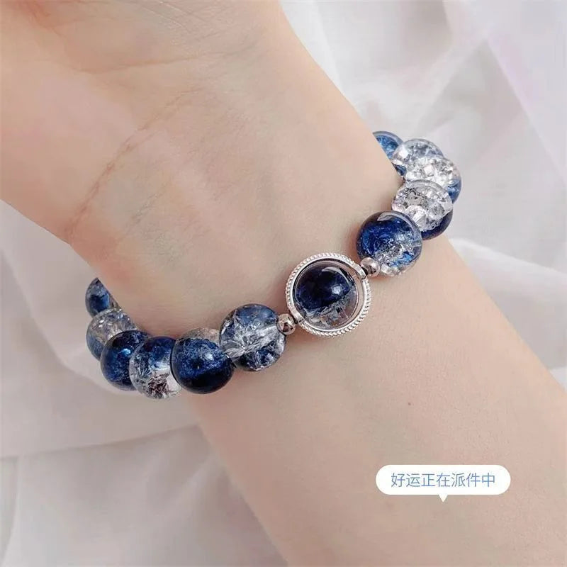 New Trendy Red Crystal Beaded Maple Leaf Bracelet for Women Fashion Butterfly Feather Pendant Bracelet Friendship Jewelry