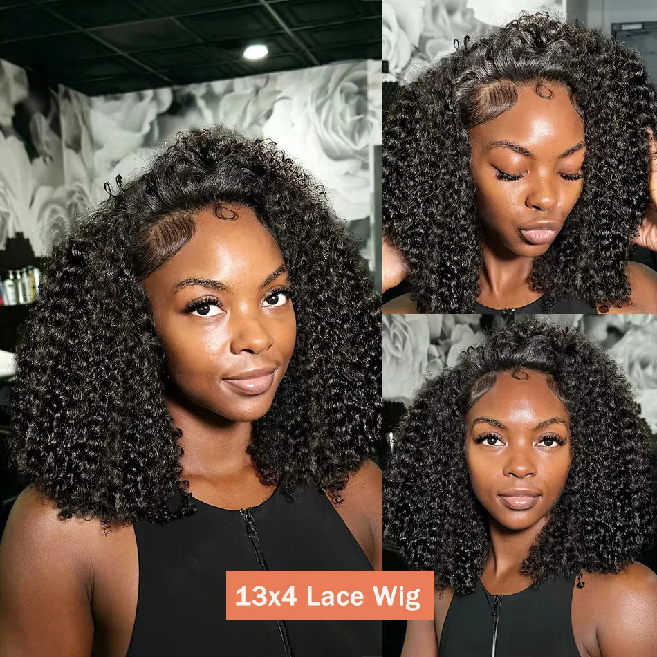 Curly Bob Lace Front Wigs - Brazilian Remy Hair