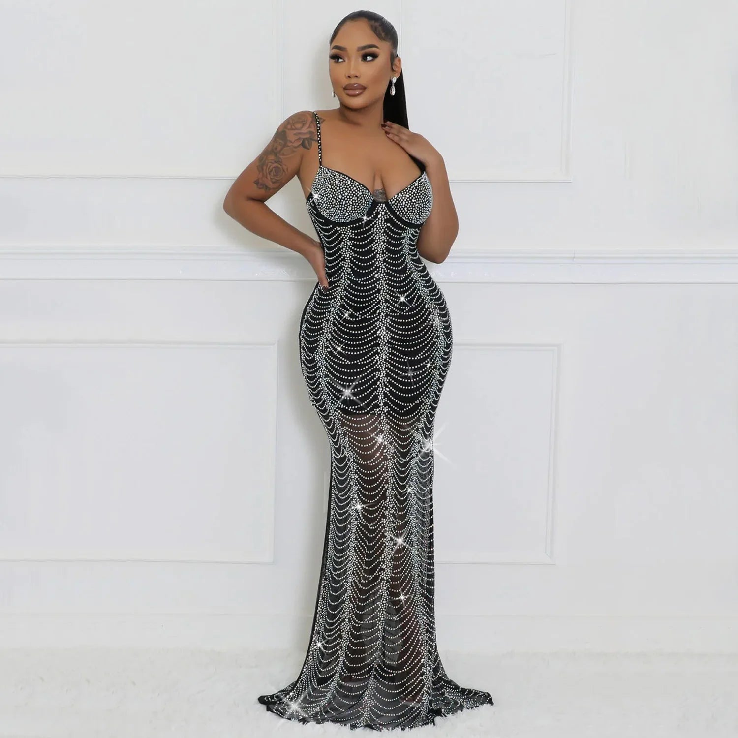 Birthday Evening Party Dress Long Strap Maxi Dresses