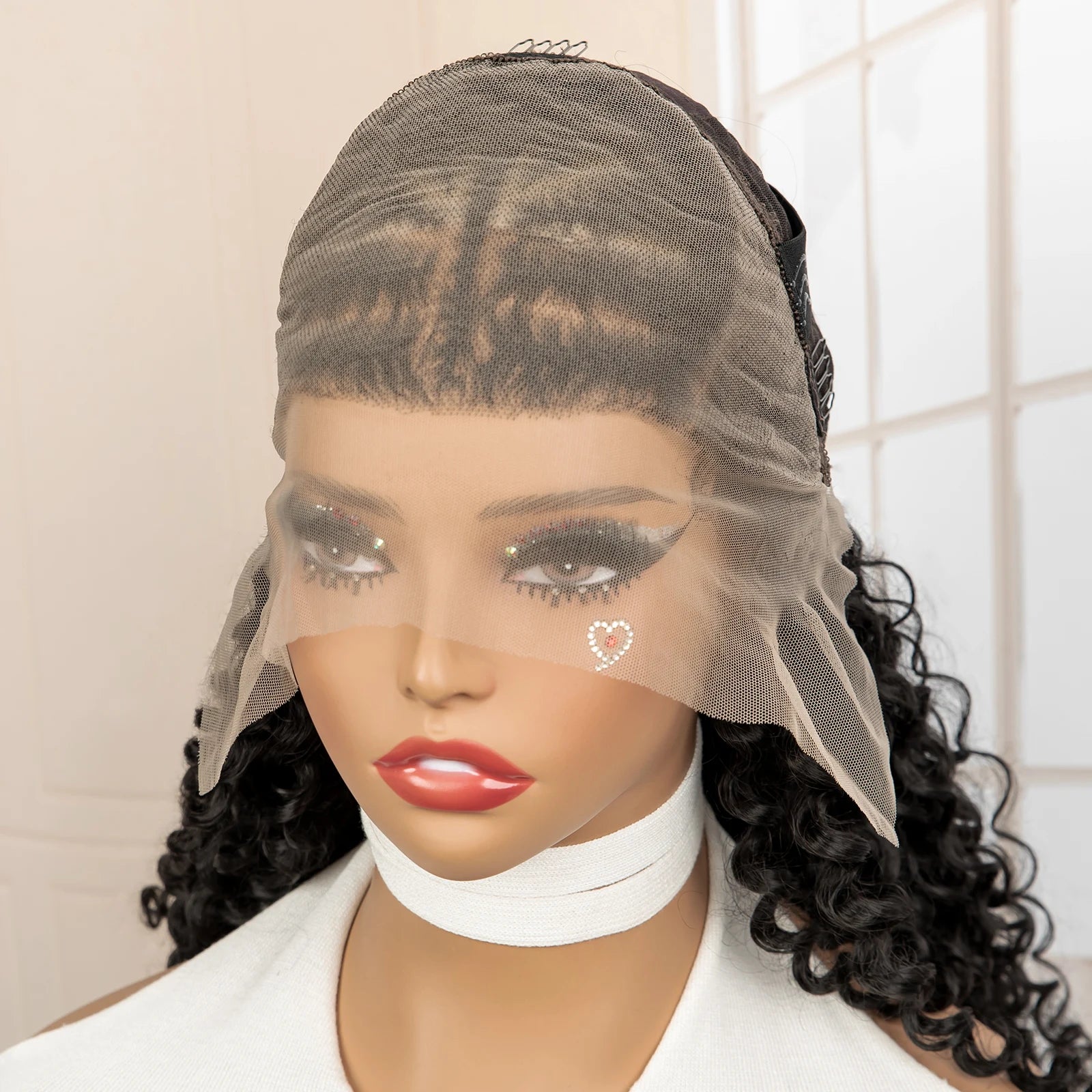 22" Synthetic Curly Wavy Wig with Braids – UTIMATE 13x4 Lace Front Wig for Women, Natural Crimps Daily Hair Replacement Wig