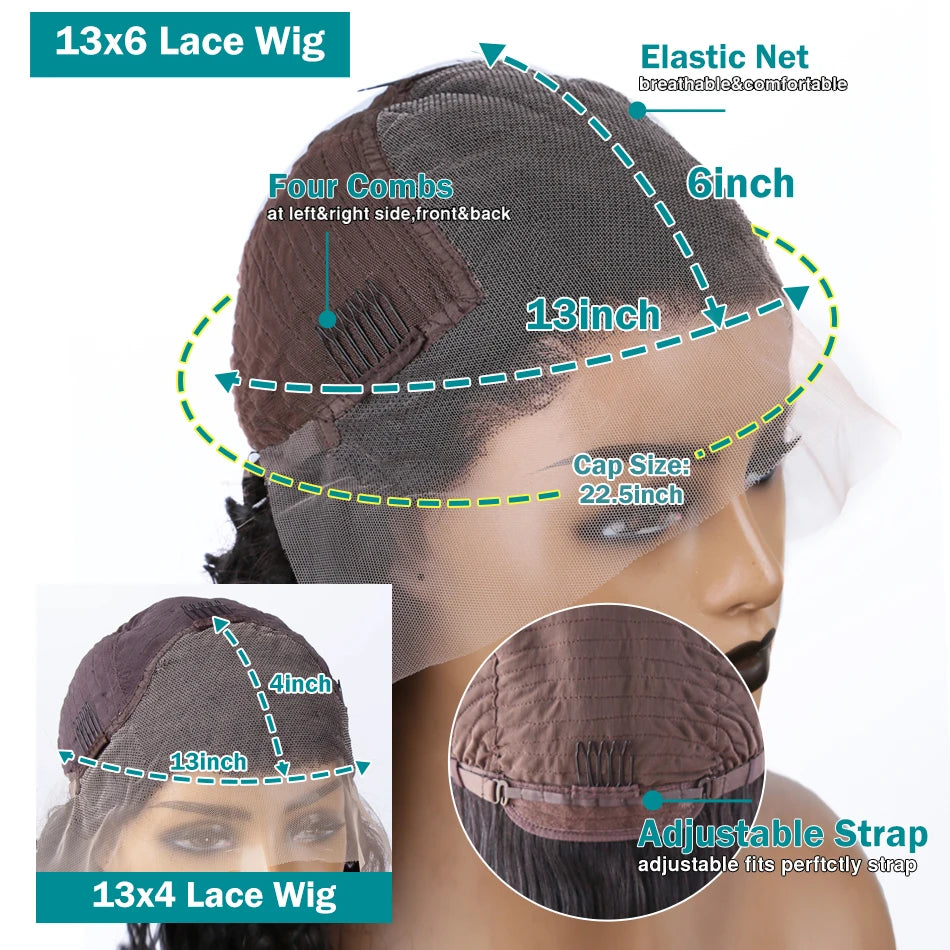 WIGIRL HD 200% 30 Inches Loose Deep Wave Curly 13x6 Wigs Human Hair Lace Frontal 13x4 Water Wave Transparent Lace Front Wig