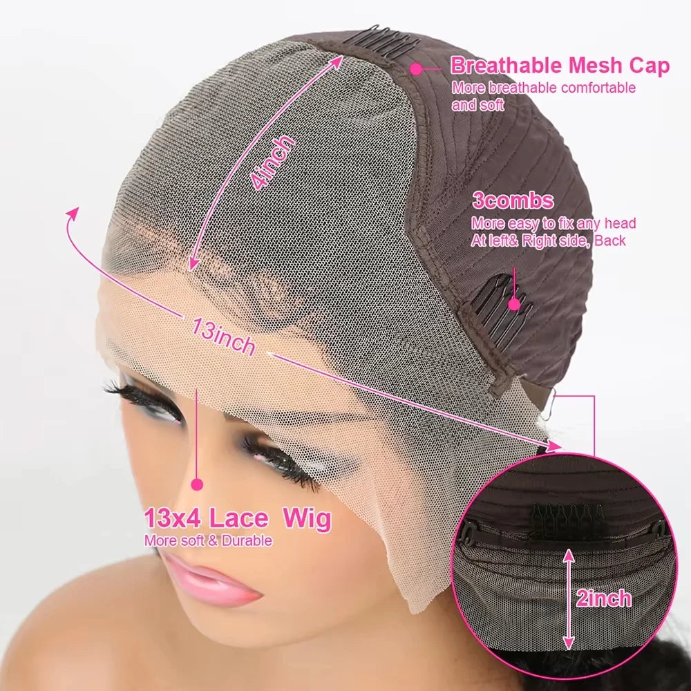 Kinky Curly Bob Wig 100% Human Hair Wig 13x4 Transparent Lace Front Wig  Pre Plucked Curly Wave Bob Wig 180 Density For Women