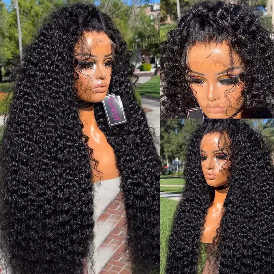 Transparent Water Wave 13x6 Lace Front 360 Lace Curly Wigs For Women Human Hair PrePlucked 13x4 Deep Wave Lace Frontal Wig