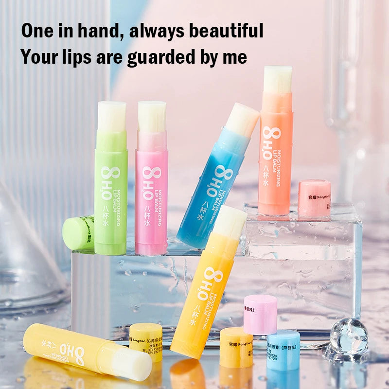 6pcs/Set Fruits Lipstick Sets Moisturizing Lip Balm Kit Orange Grape Aloe Strawberry Brightening Hydrating Lips Skin Care