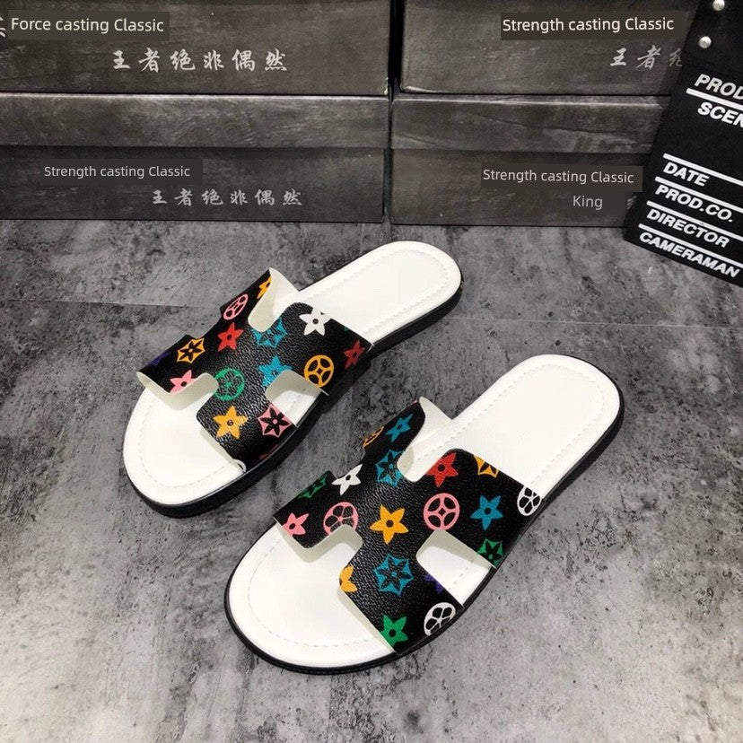 Summer Men Slippers Spirit Social Guy Casual Slippers Sandals Trendy Unique Fashion Beach Shoes Sandals