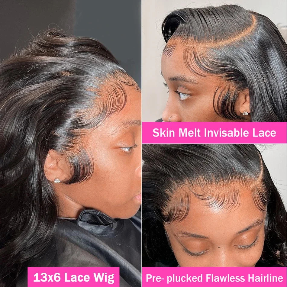 Bone Straight Human Hair Wigs For Women 180% Density 4X4 HD Transparent Lace Closure Wig Pre Plucked 13x4 13x6 Lace Front Wig