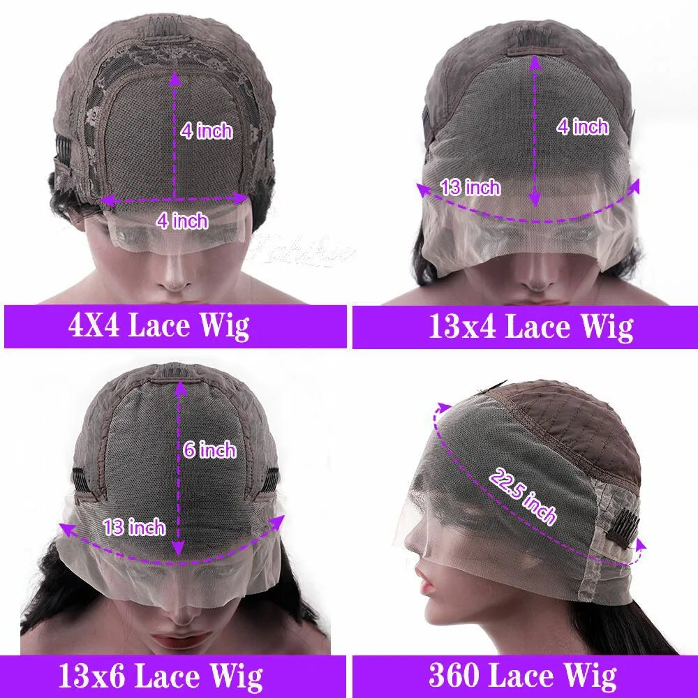Bone Straight Human Hair Wigs For Women 180% Density 4X4 HD Transparent Lace Closure Wig Pre Plucked 13x4 13x6 Lace Front Wig