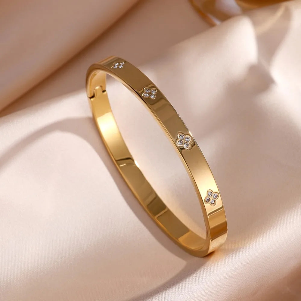 Zircon Stainless Steel Bangles for Women
