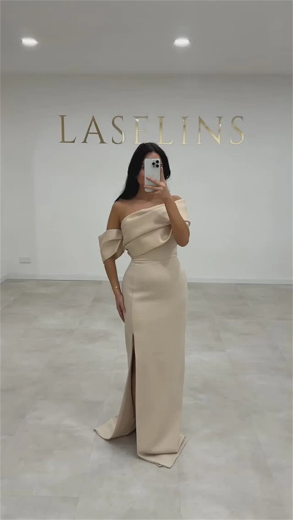 Mila One Shoulder Mermaid Prom Dresses 2025 Side High Split Elegant Evening Dresses Satin Floor-Length Customized Party Dresses