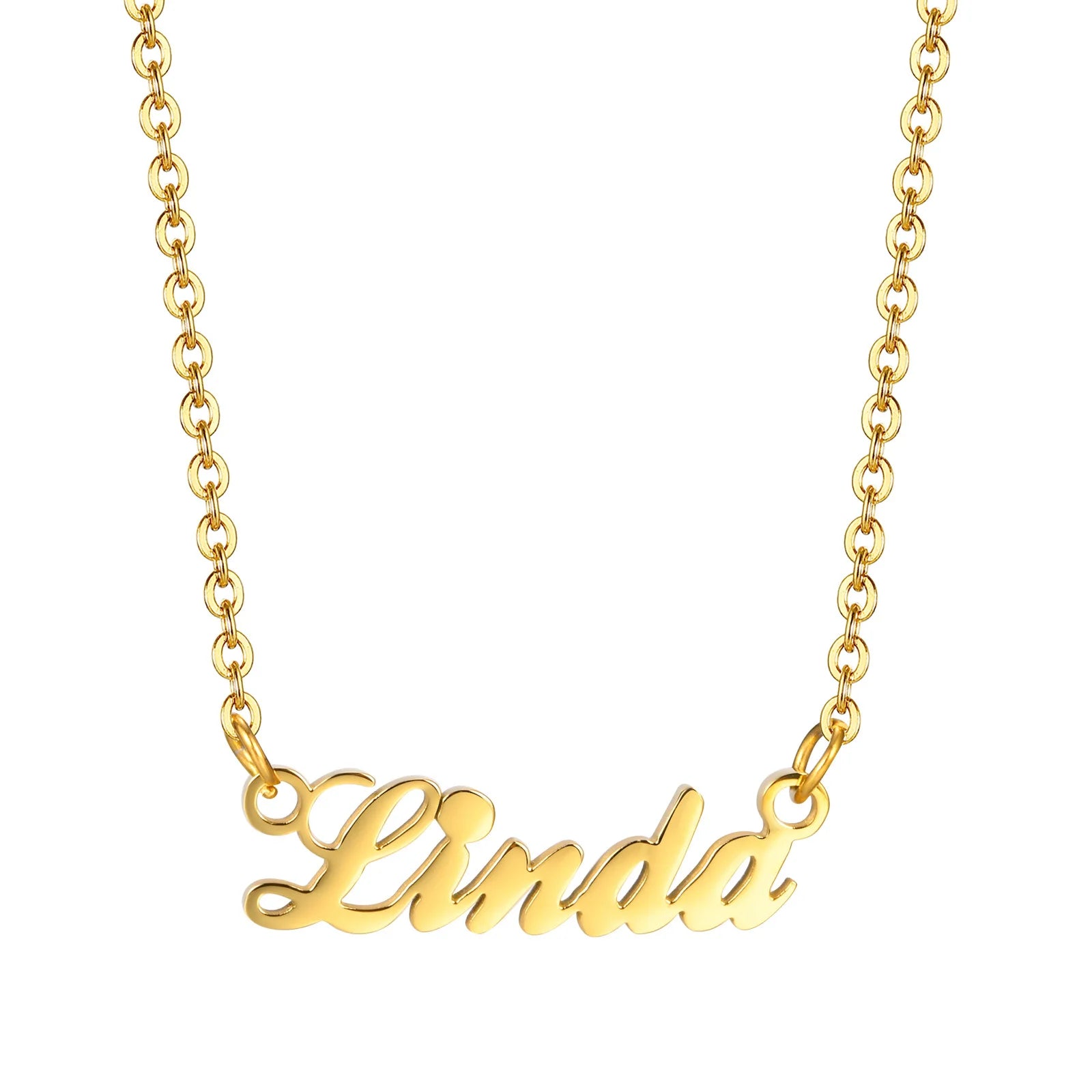 Vnox Custom Name Necklaces for Girls Boys, Stainless Steel Personalized Baby Nameplate Chokers Collar Gift Jewelry