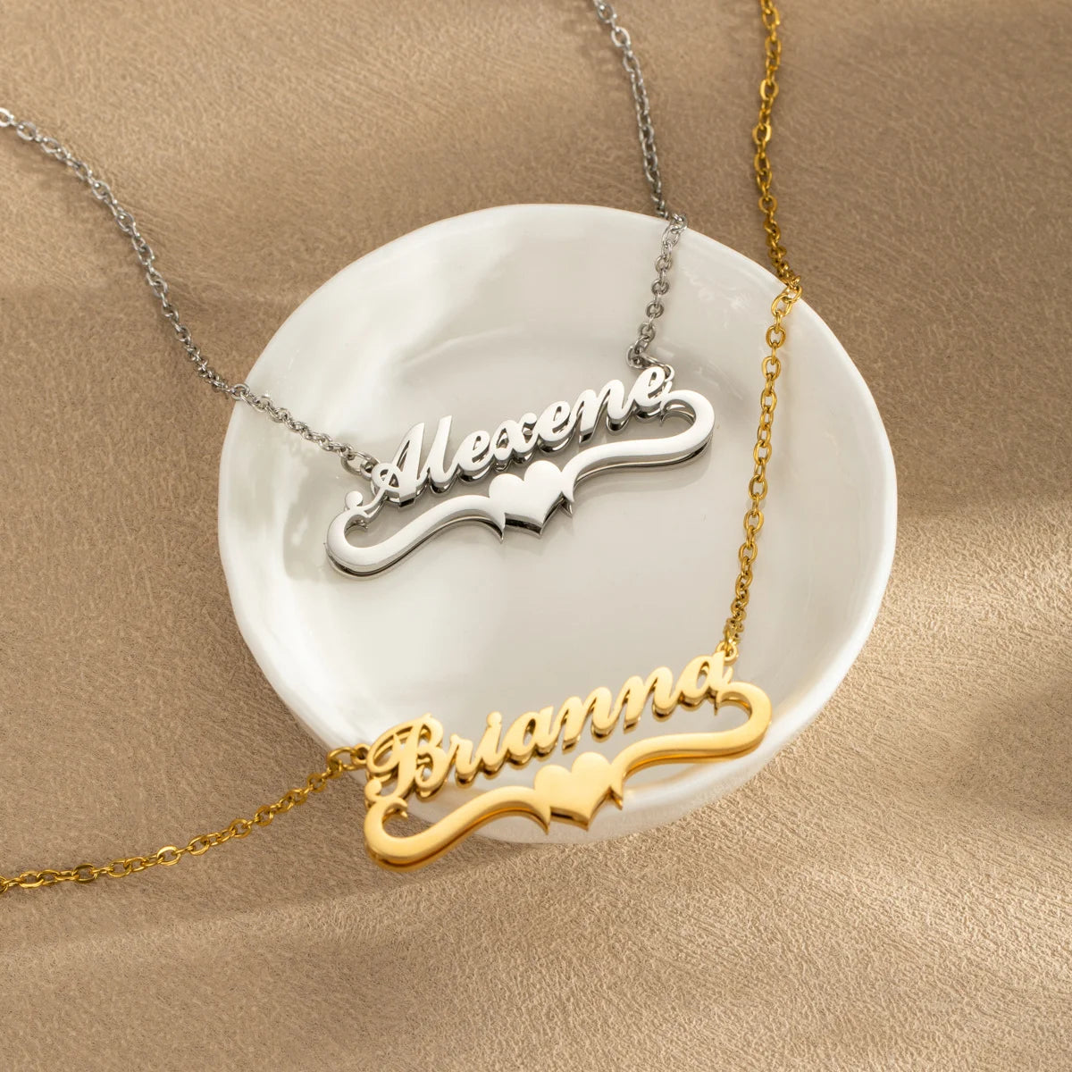 Necklace for Women Men Nameplate  Layer 3D Necklace Stainless Steel Jewelry
