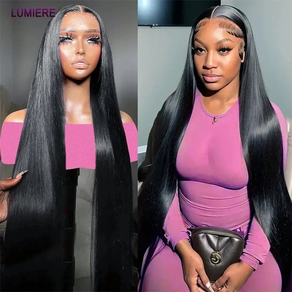 Bone Straight Human Hair Bundles with 13x4 HD Transparent Lace Frontal Closure And Bundle 100% Virgin Hair Weave 3/4 Bundle Deal