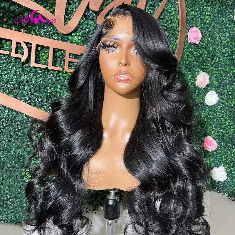 Brown Pink 13x4 Body Lace Frontal Wig For Women 12A Pink Hightlight Lace Front Human Hair Wigs Preplucked