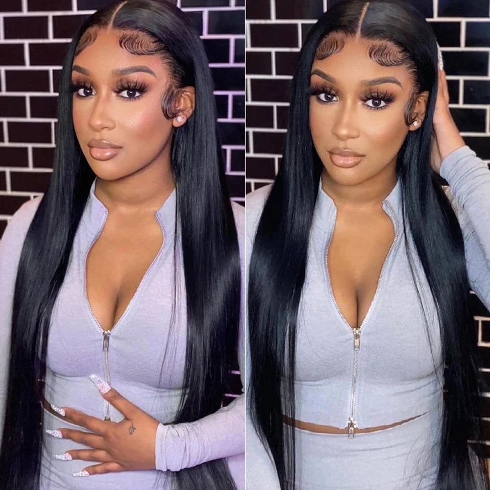 5x5 Silk Top Full Lace Human Hair Wig Silky Straight Peruvian Remy Hair Pre Plucked Silk Base Full Lace Wig With Baby Hair