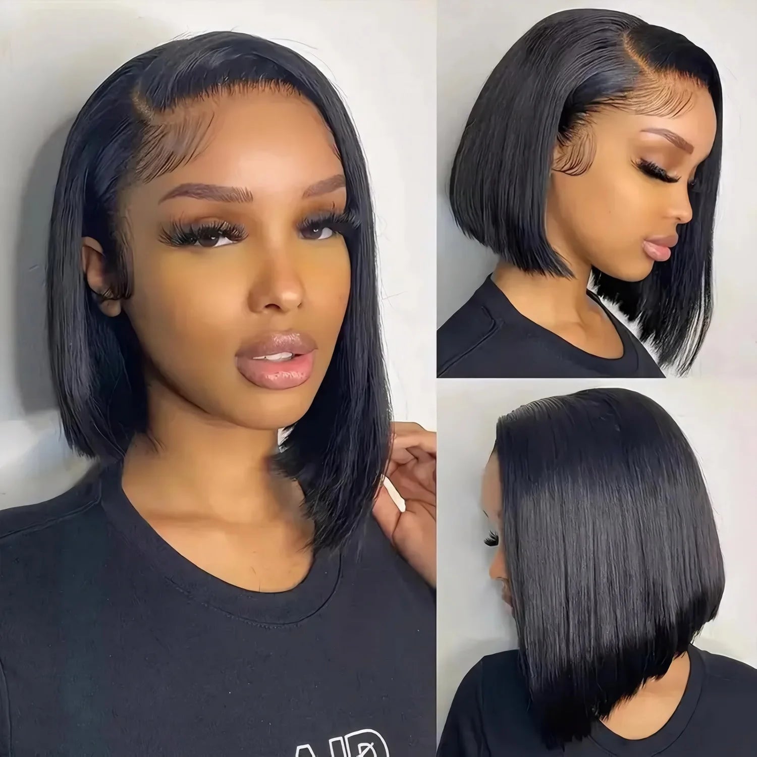 Bob Wig 13x4 Frontal Straight Lace Natural 100% Human Hair Wigs Short Bob Transparent Lace Front Virgin Wigs For Women