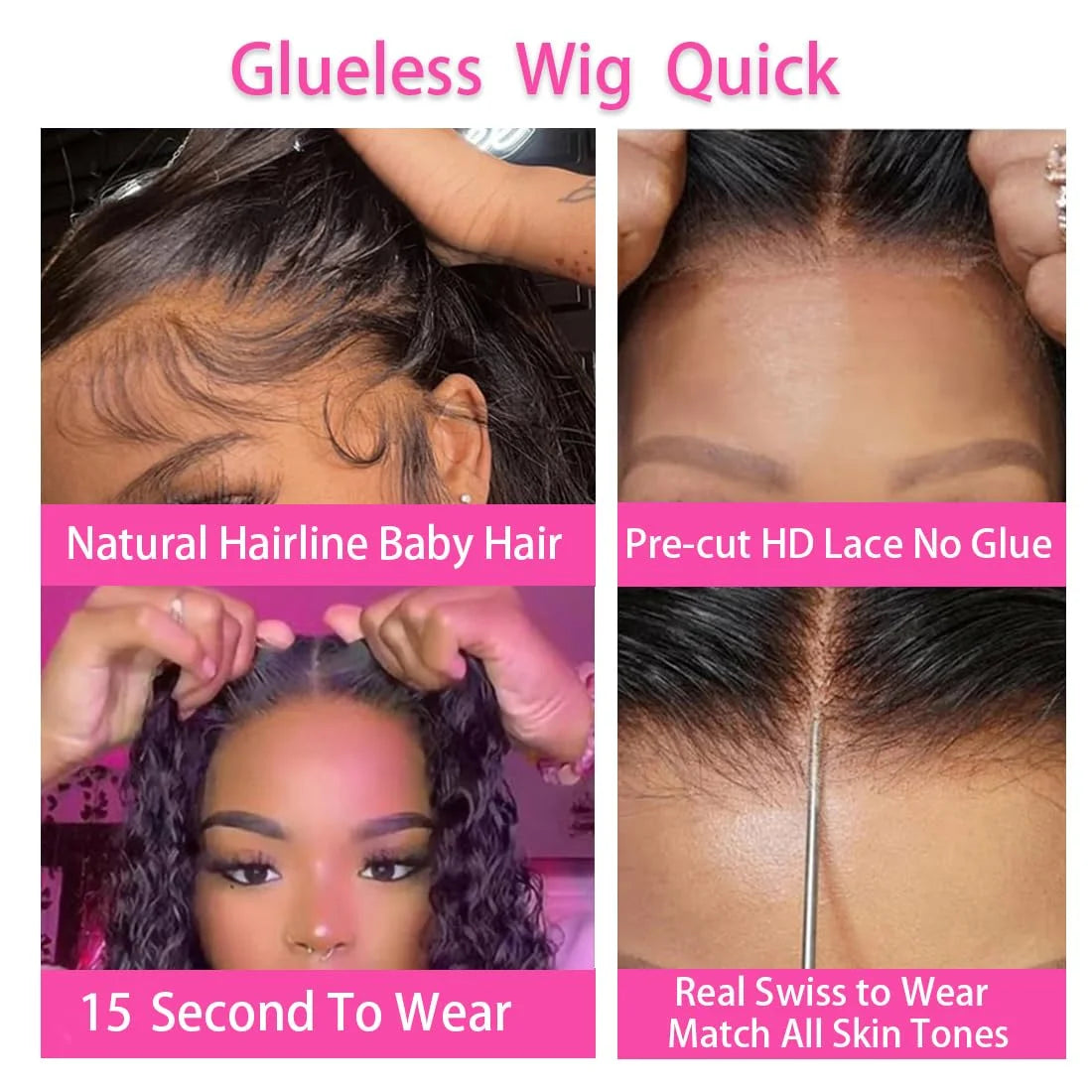 250 Density Wear And Go Deep Wave Glueless Wig Human Hair For Women 7x5 13x6 Hd Frontal Curly Lace Front Wigs