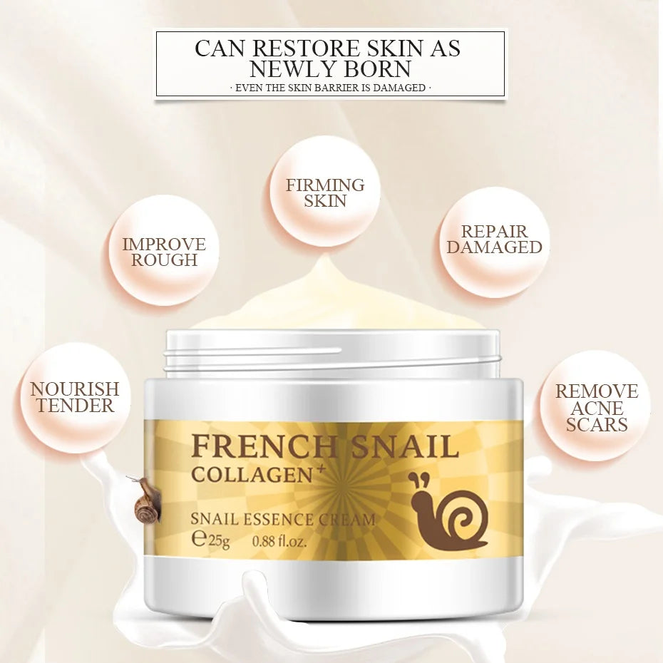 LAIKOU Snail Collagen Skincare Set – Anti-Aging Cream, Serum & Eye Cream
