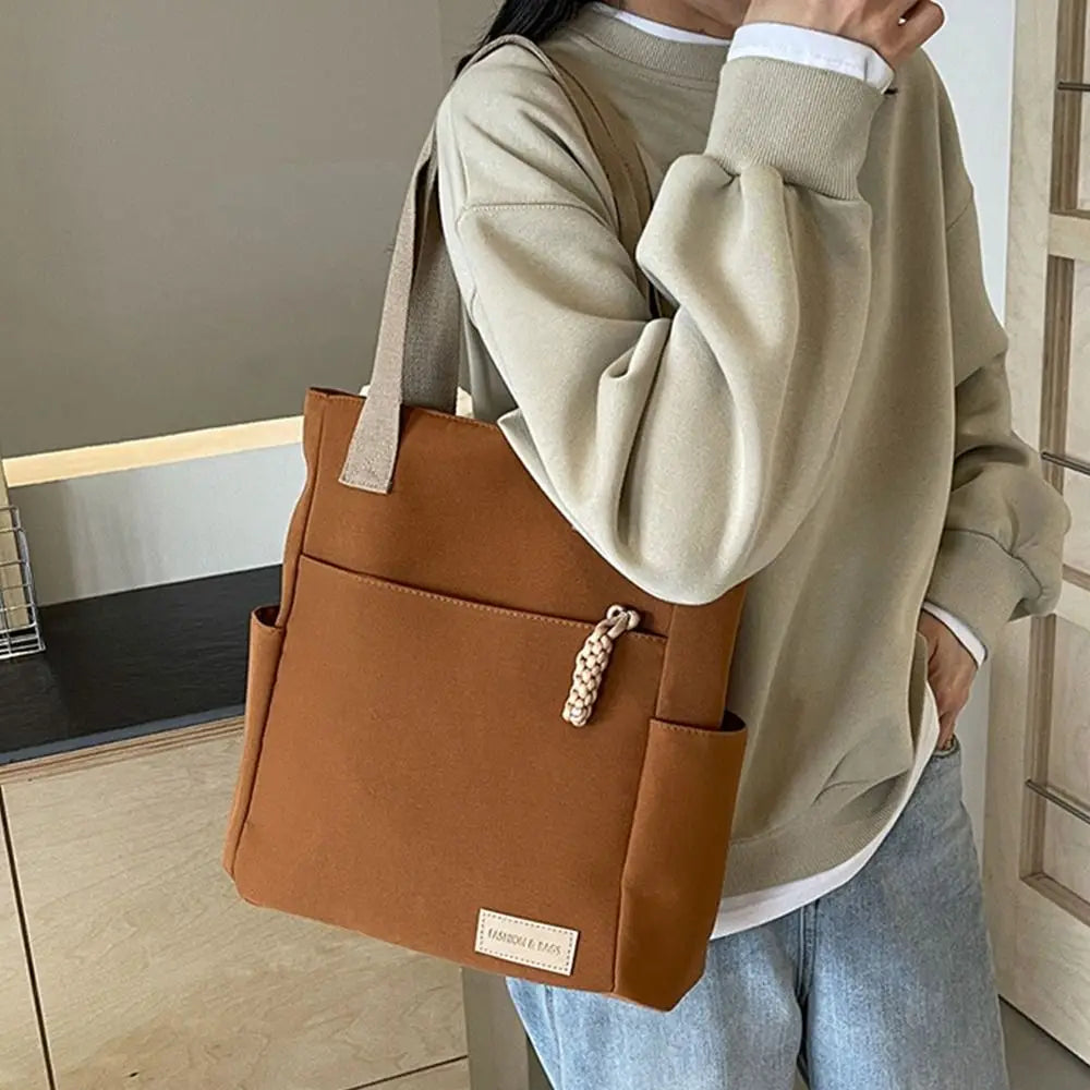 Waterproof Canvas Tote Bag – Lightweight Large Capacity Shoulder Handbag