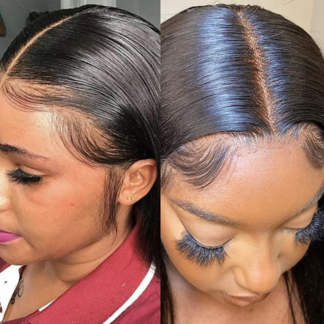Glueless Wig Straight Short Bob Human Hair Wigs 13x4 HD Transparent Lace Frontal Peruvain Remy Hair Bob Glueless Wig