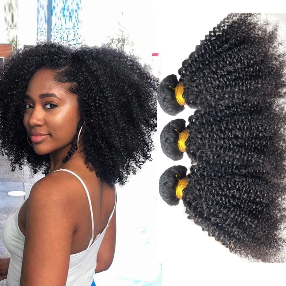 Afro Kinky Curly Bundles Mongolian Kinky Curly Hair Bundles Extension Remy 1 2 3 bundles Deal Curly Human Hair Bundles For Women