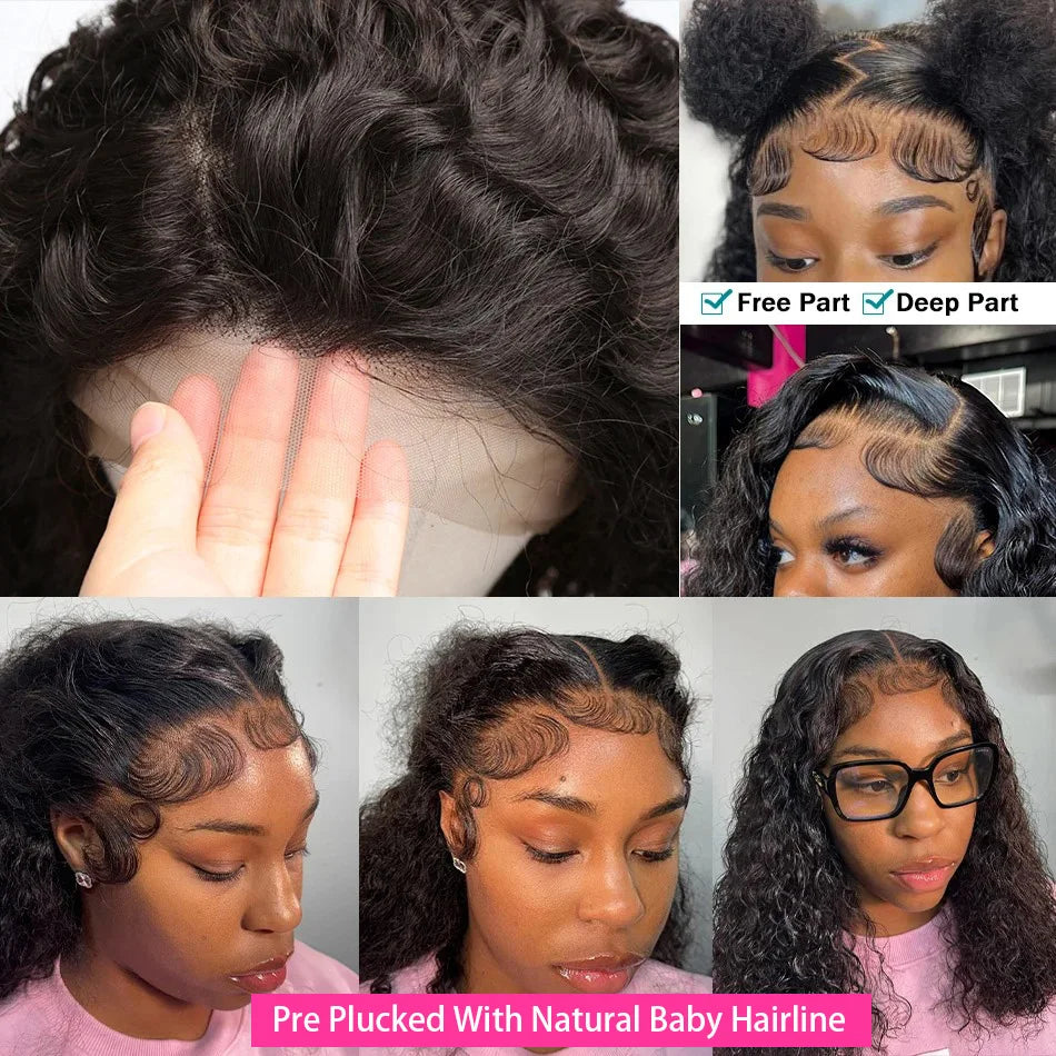 Bob Wig Human Hair Curly Wigs Short Deep Wave 13x6 Hd Lace Frontal Wig Brazilian 5x5 Closure Bob Wig For Women
