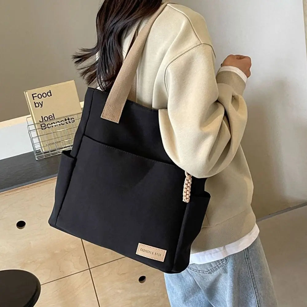 Waterproof Canvas Tote Bag – Lightweight Large Capacity Shoulder Handbag