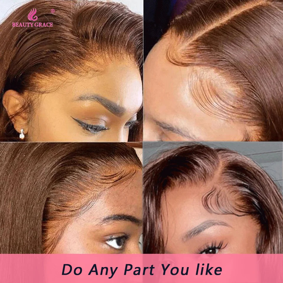 Chocolate Brown Lace Front Wig - 100% Human Hair