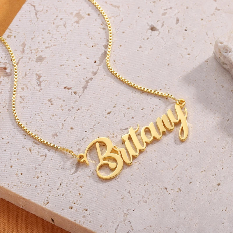 Necklace Optional Font Fashion Custom Nameplate Necklace Stainless Steel Women Clavicle Jewelry