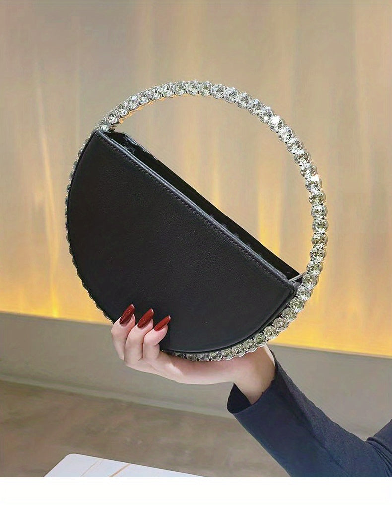Leather Lining, Solid Color, Elegant Party Prom Wedding Handbag for Women - Trendy and Chic Evening Purse