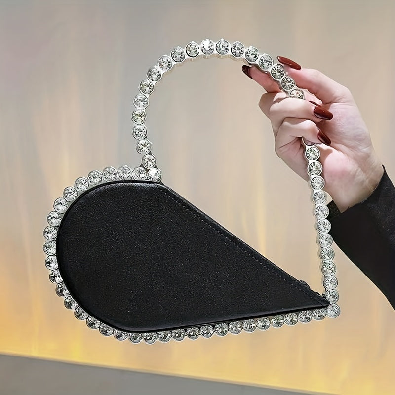 Mini Heart Shape Women's Elegant Evening Bag, Trendy Clutch Purse for Party Prom and Wedding