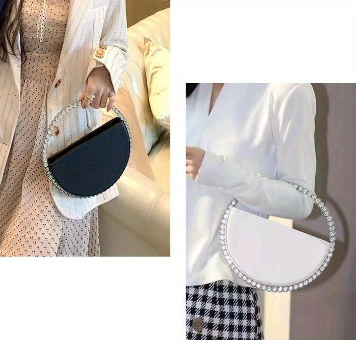 Leather Lining, Solid Color, Elegant Party Prom Wedding Handbag for Women - Trendy and Chic Evening Purse