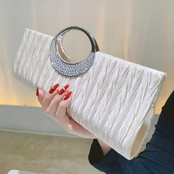 Women's Evening Clutch Bag with Rhinestone Decor