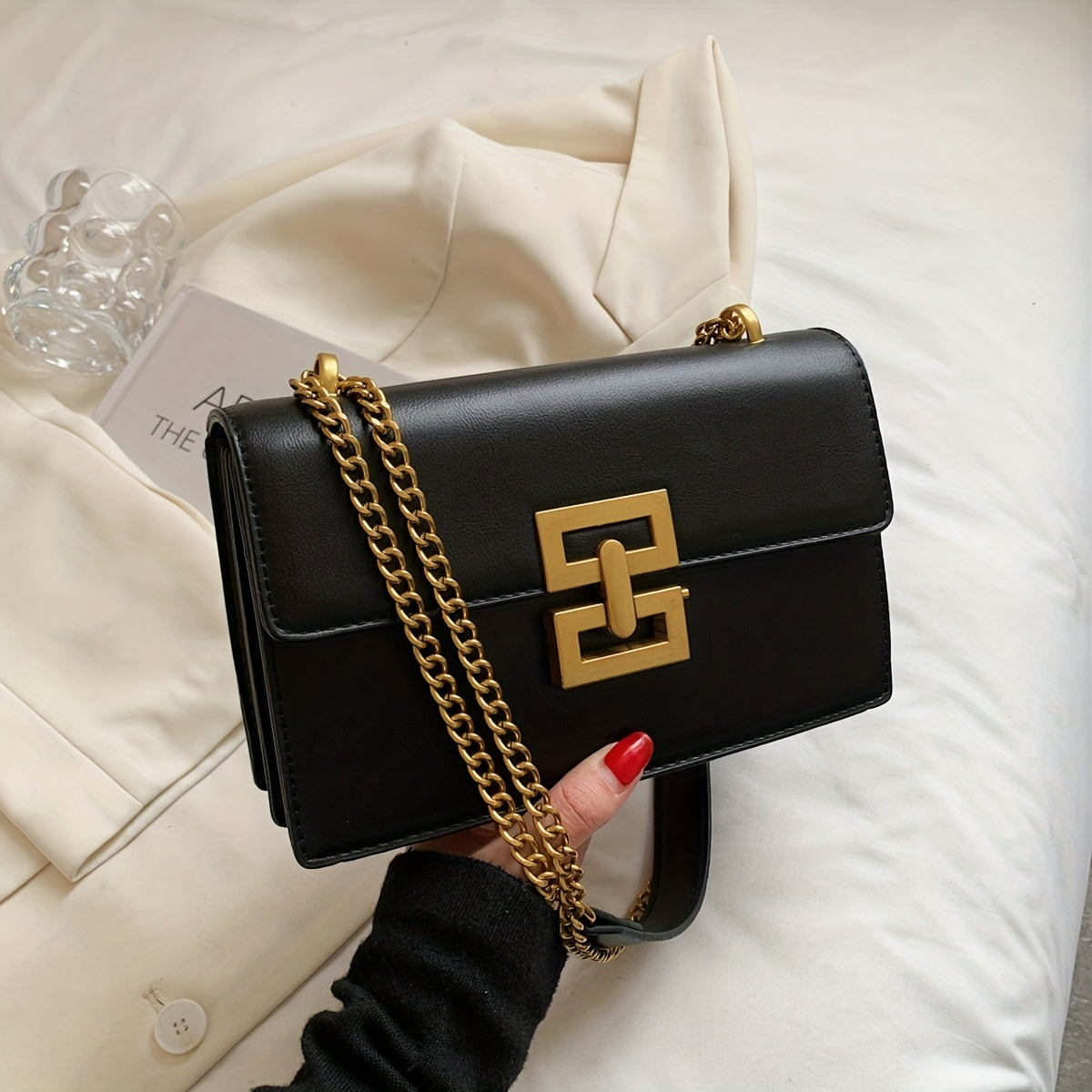 Women's Leather Crossbody - Square PU Bag for All Occasions