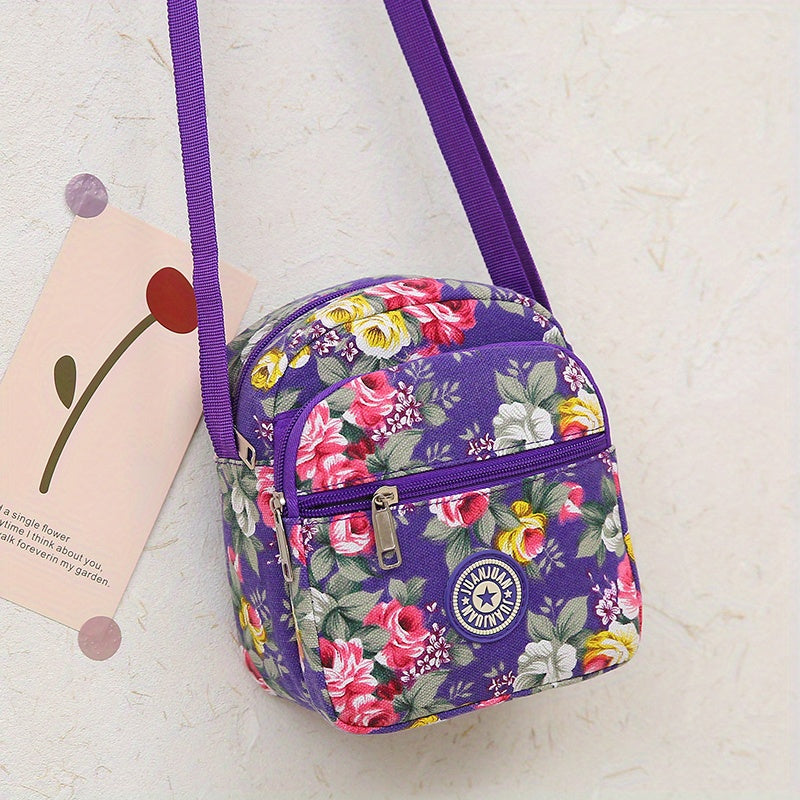 [Crossbody Bag] Soft-Sided Printed Crossbody Bag, Mini Shoulder Bag with Texture for Casual Use
