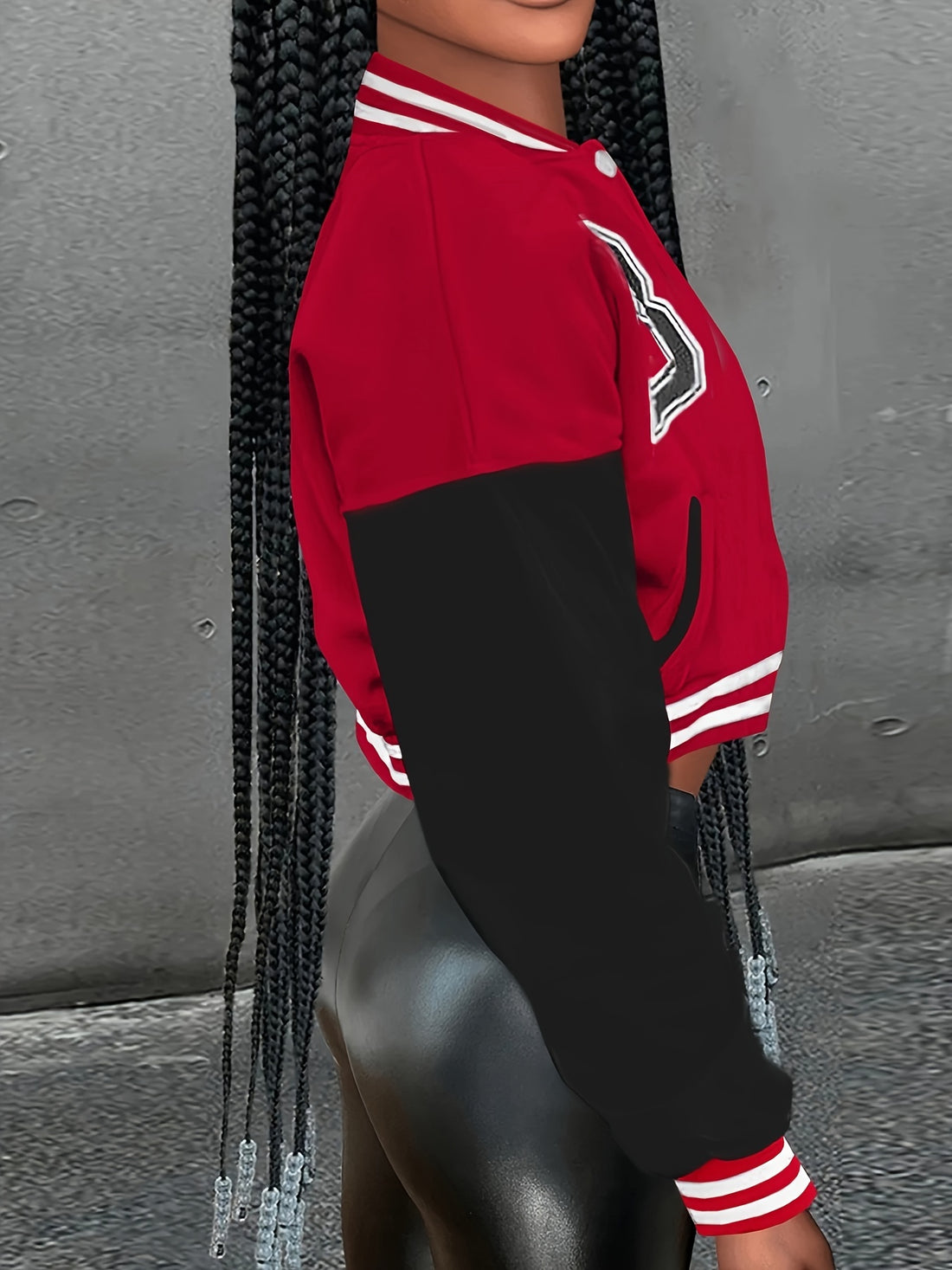 Patchwork Preppy Style Jacket Women, Autumn Crop Tops Classic Baseball Uniform