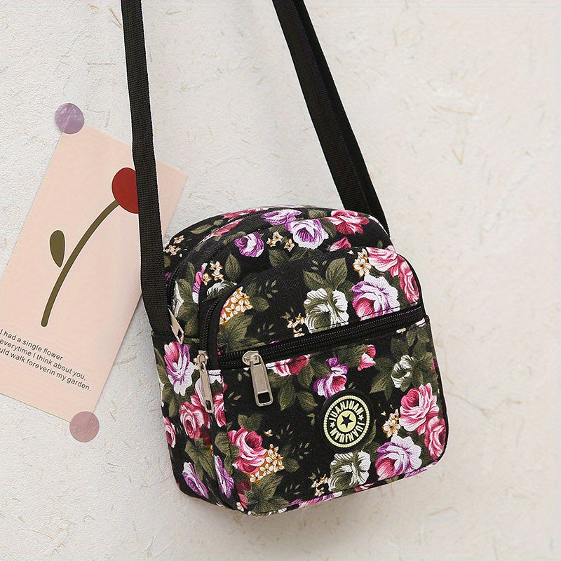 [Crossbody Bag] Soft-Sided Printed Crossbody Bag, Mini Shoulder Bag with Texture for Casual Use