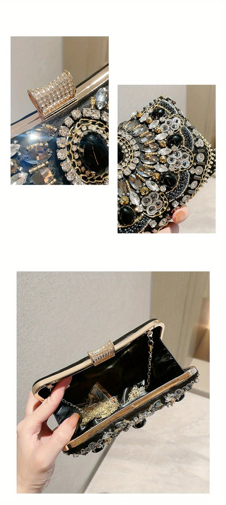 Evening Bag, Elegant Box Clutch Purse, Women's Wedding Handbags For Party Prom