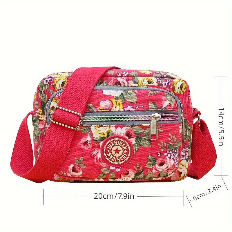 [Crossbody Bag] Soft-Sided Printed Crossbody Bag, Mini Shoulder Bag with Texture for Casual Use